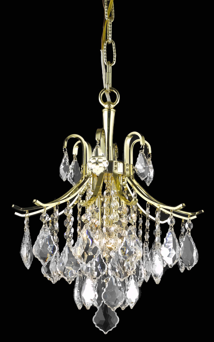 Living District LD8100D12G Amelia Collection Pendant D12in H15in Lt:3 Gold finish