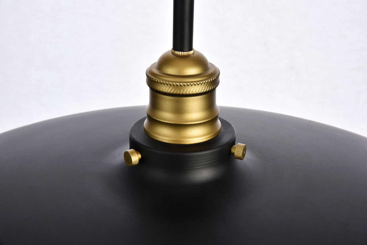 Living District LD8004D20BK Anders Collection Chandelier D20.5 H6.5 Lt:3 Black and Brass Finish