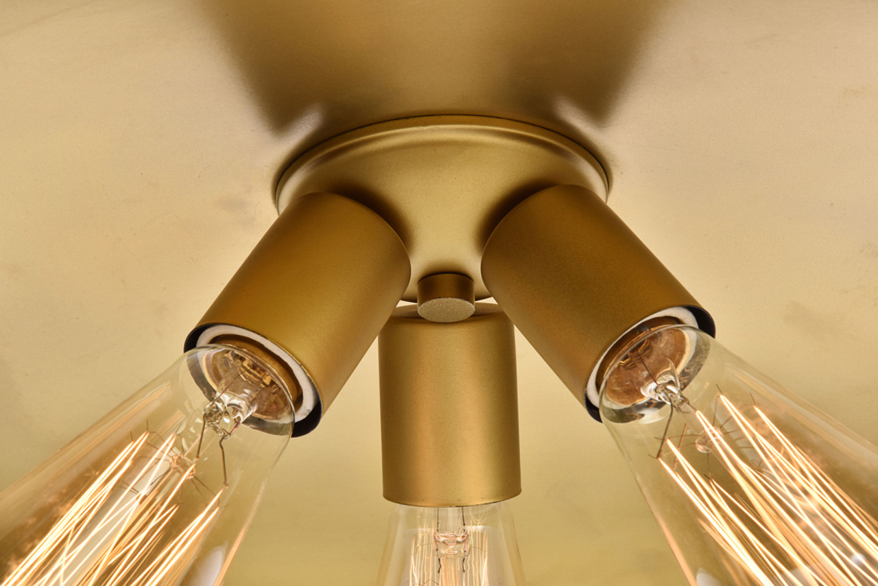 Living District LD8004D20BK Anders Collection Chandelier D20.5 H6.5 Lt:3 Black and Brass Finish