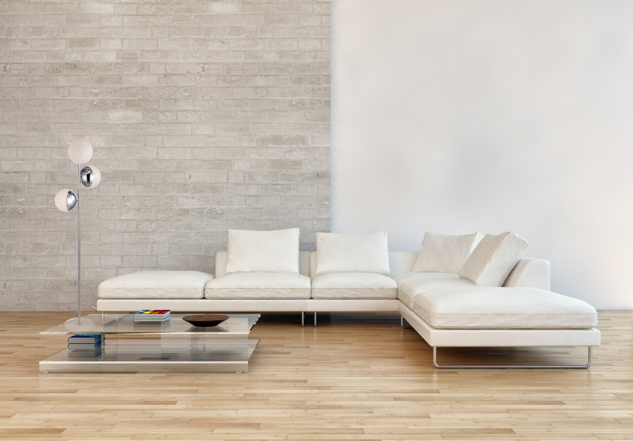 Living District LD6160C Eclipse 3 Lights Chrome Floor Lamp With Frosted White Glass Living District LD6160C Eclipse 3 Lights Chrome Floor Lamp With Frosted White Glass