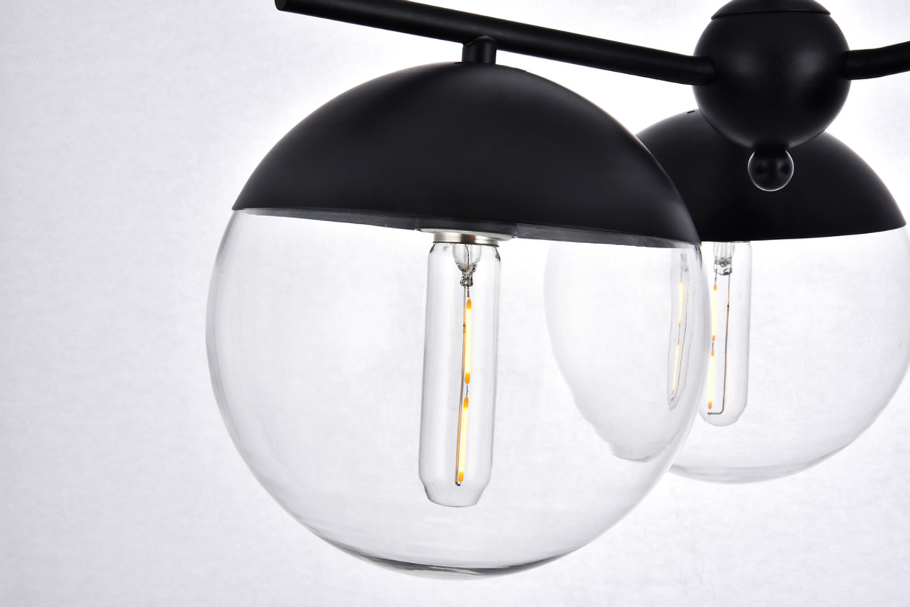 Living District LD6129BK Eclipse 3 Lights Black Pendant With Clear Glass Living District LD6129BK Eclipse 3 Lights Black Pendant With Clear Glass