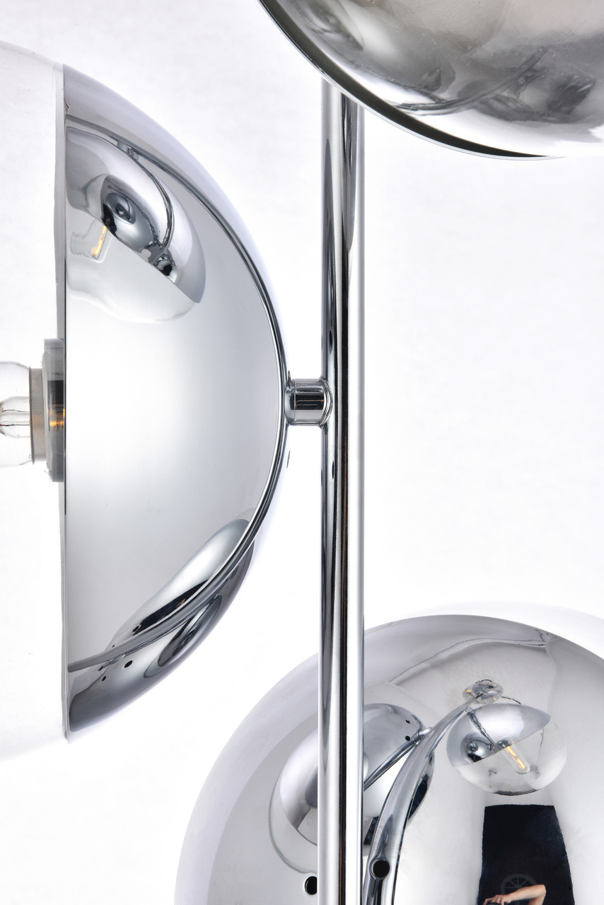 Living District LD6125C Eclipse 3 Lights Chrome Pendant With Clear Glass