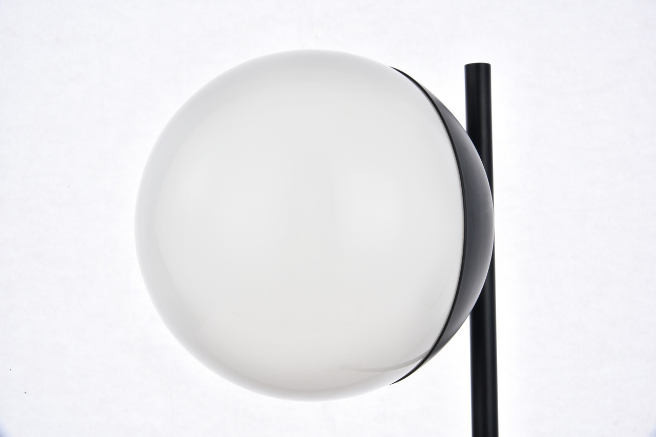 Living District LD6104BK Eclipse 1 Light Black Table Lamp With Frosted White Glass