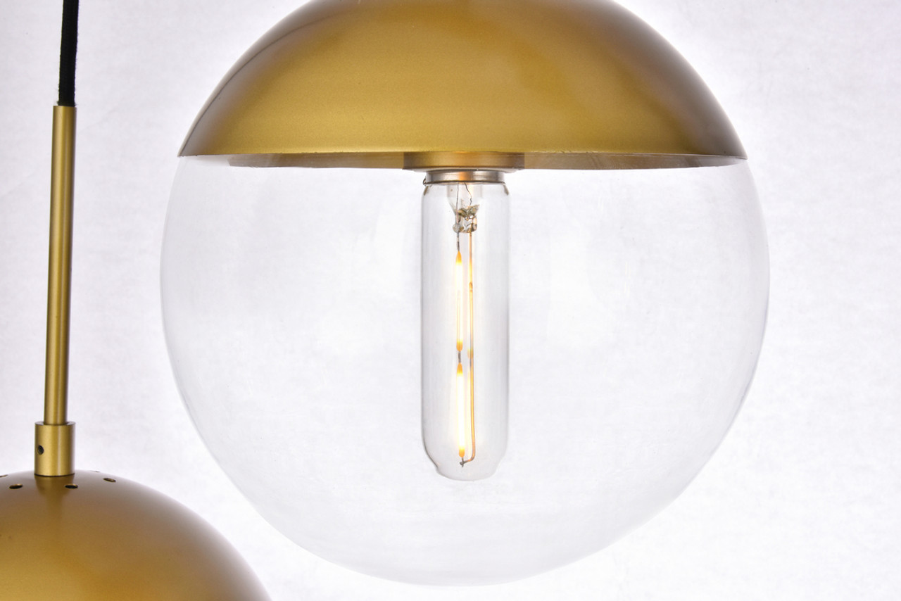 Living District LD6079BR Eclipse 5 Lights Brass Pendant With Clear Glass
