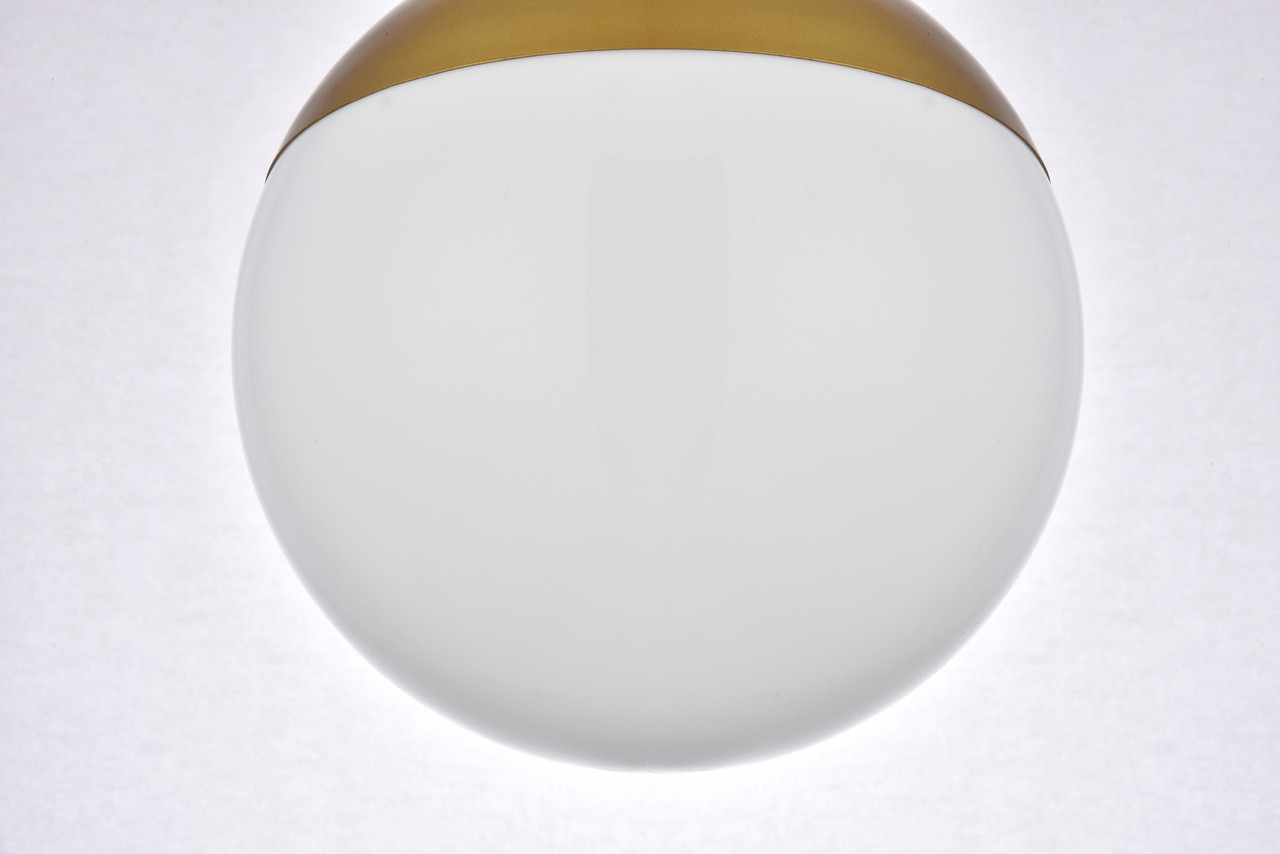 Living District LD6066BR Eclipse 1 Light Brass Flush Mount With Frosted White Glass