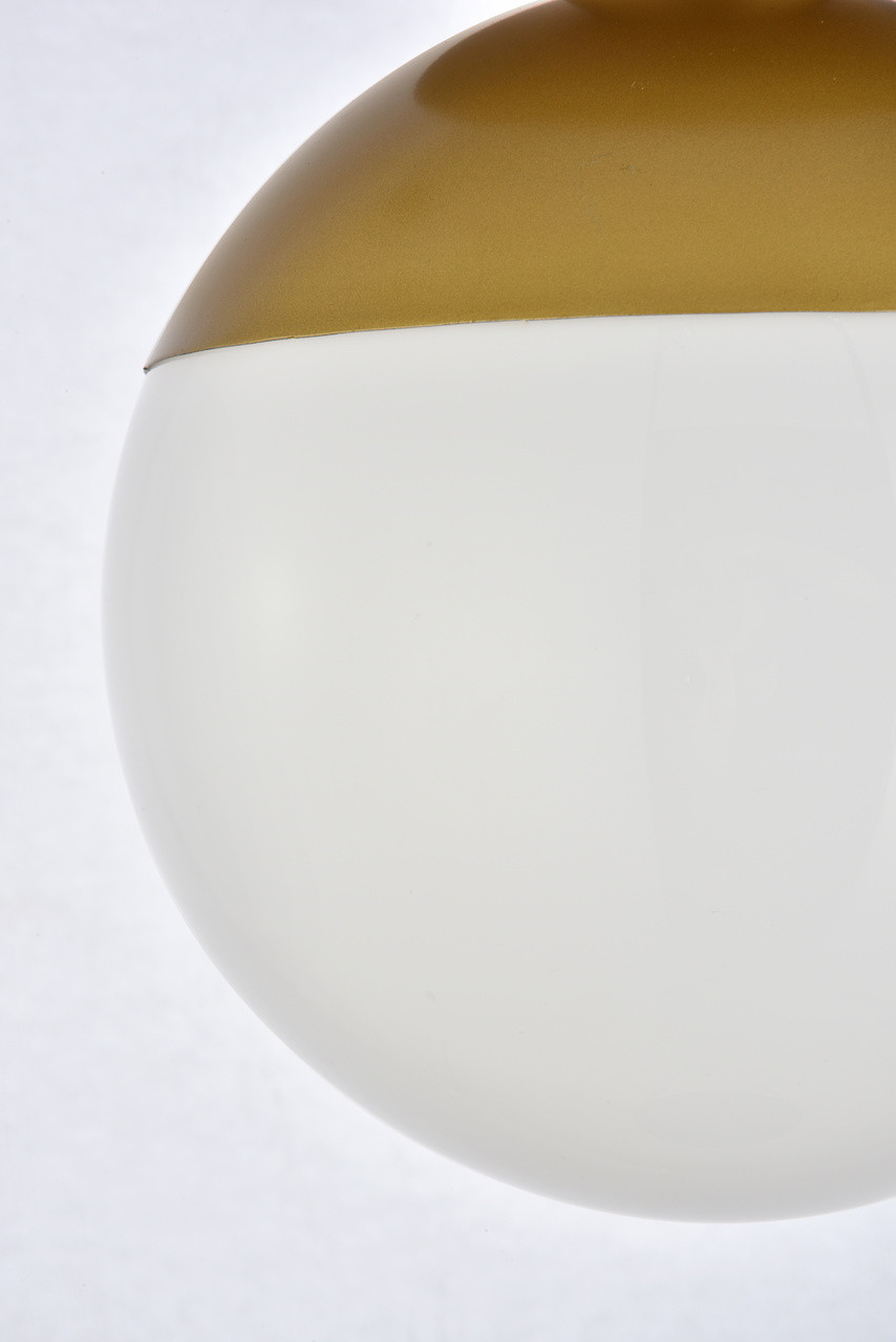 Living District LD6054BR Eclipse 1 Light Brass Flush Mount With Frosted White Glass