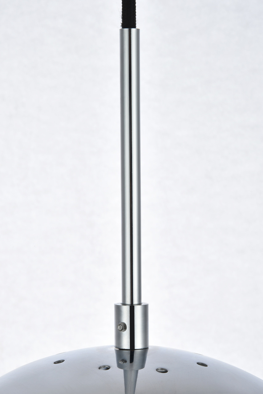 Living District LD6034C Eclipse 1 Light Chrome Pendant With Frosted White Glass