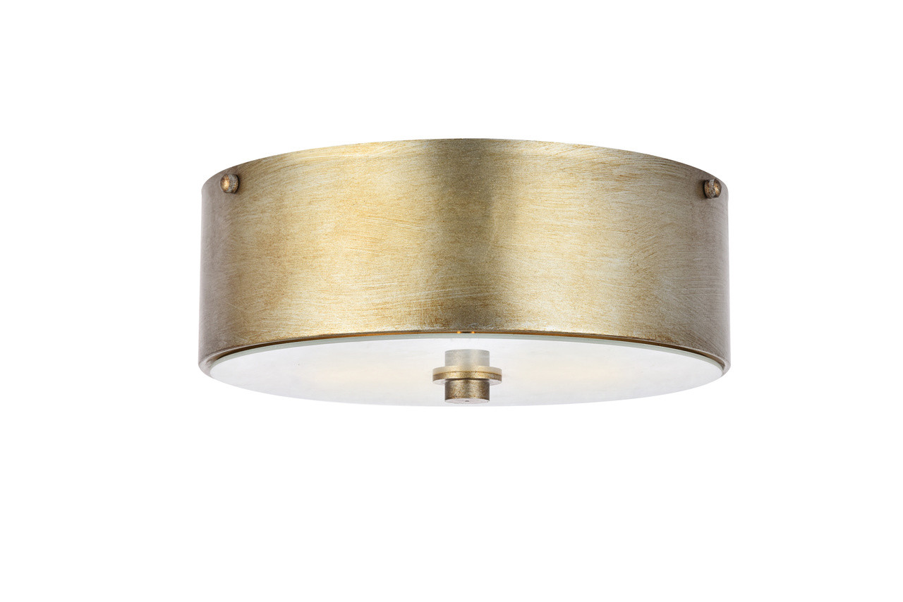 Living District LD6023 Hazen 2 light 12 inch Vintage Silver flush mount