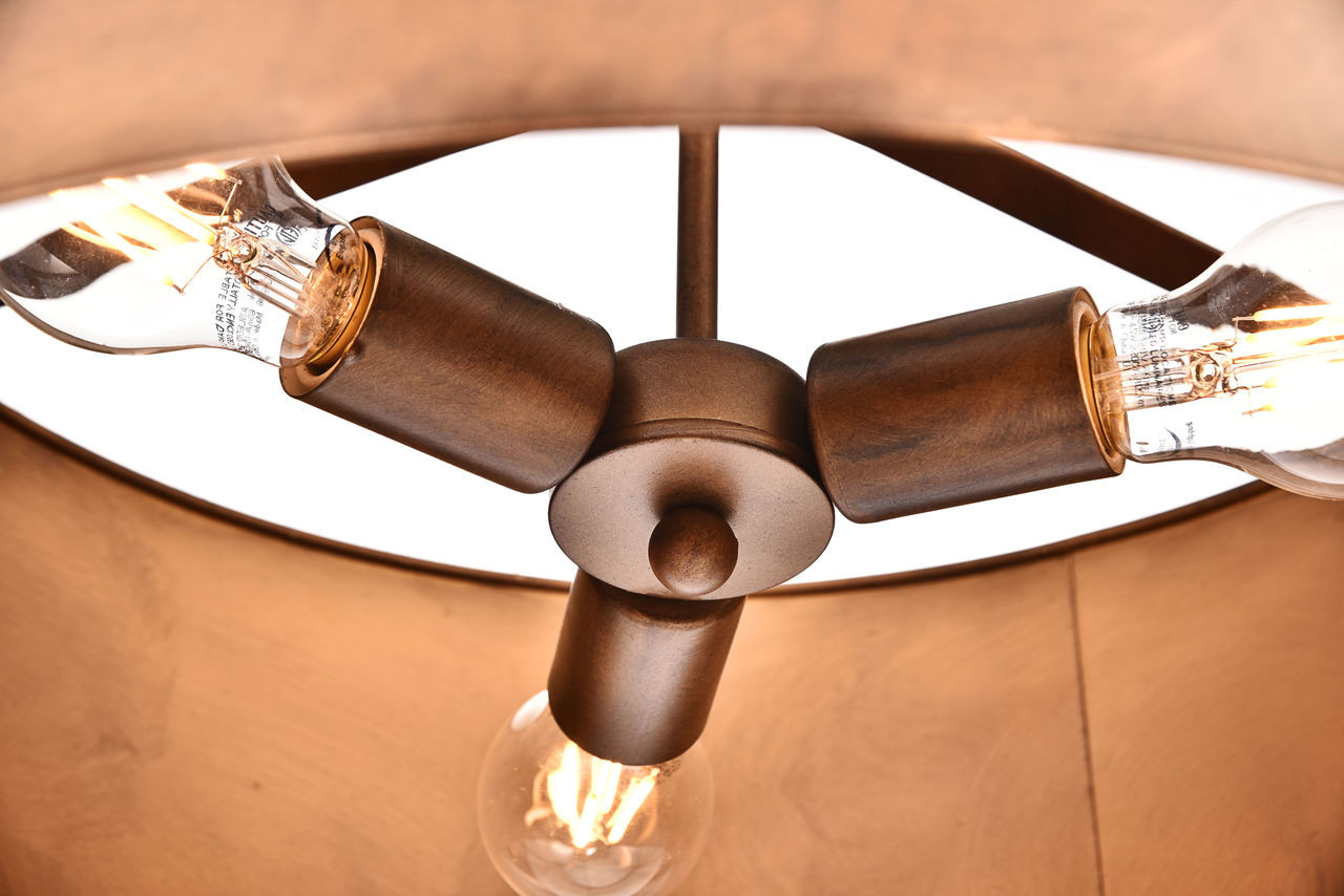 Living District LD6015D20BR Miro Collection Pendant D20 H11.75 Lt:3 Manual Brass Finish