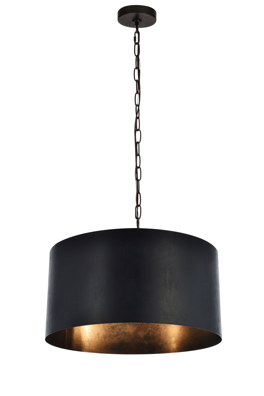 Living District LD6015D20BK Miro Collection Pendant D20 H11.75 Lt:3 Vintage Black Finish