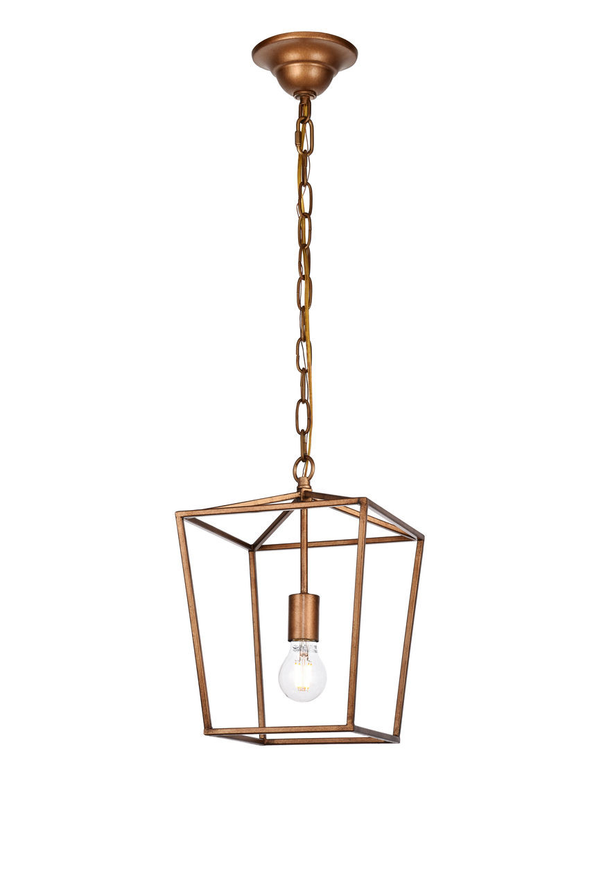 Living District LD6008D9G Maddox Collection Pendant D9.75 H14.5 Lt:1 Vintage Gold Finish