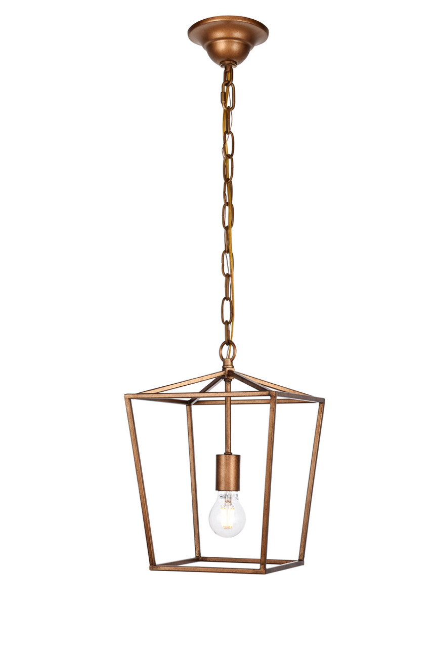 Living District LD6008D9G Maddox Collection Pendant D9.75 H14.5 Lt:1 Vintage Gold Finish