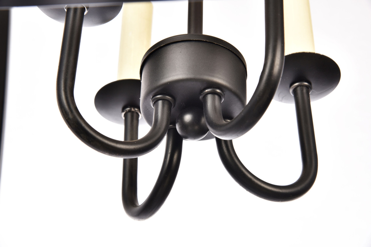 Living District LD6008D17BK Maddox Collection Pendant D17 H24.25 Lt:4 Black Finish