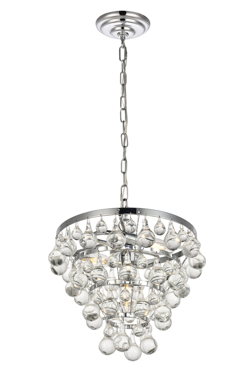 Living District LD5016D13C Kora Collection Pendant D13 H10.9 Lt:3 Chrome Finish