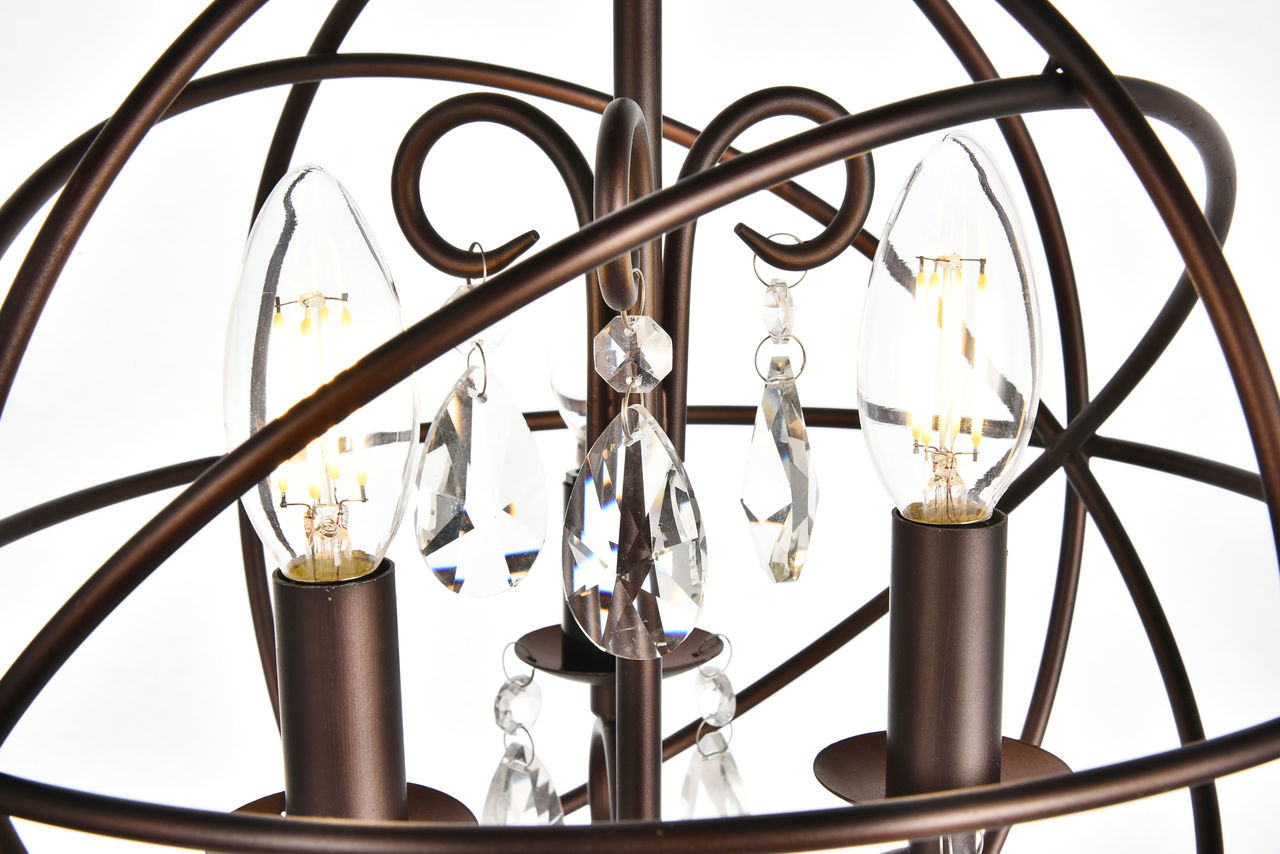 Living District LD5015D12DCB Wallace Collection Pendant D11.8 H13.8 Lt:3 Dark Copper Brown Finish