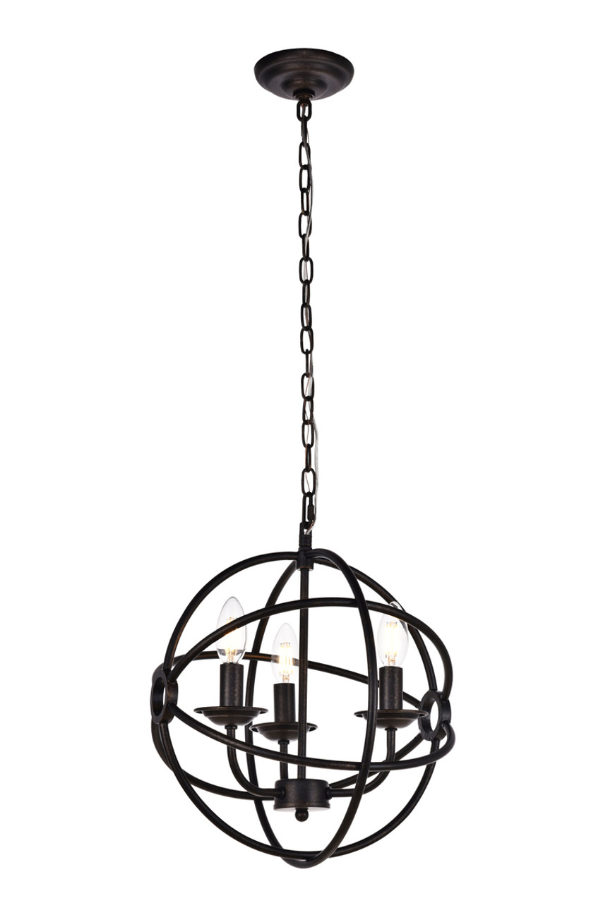 Living District LD4006D14DB Octavia Collection Pendant D14 H15 Lt:3 Dark brown Finish