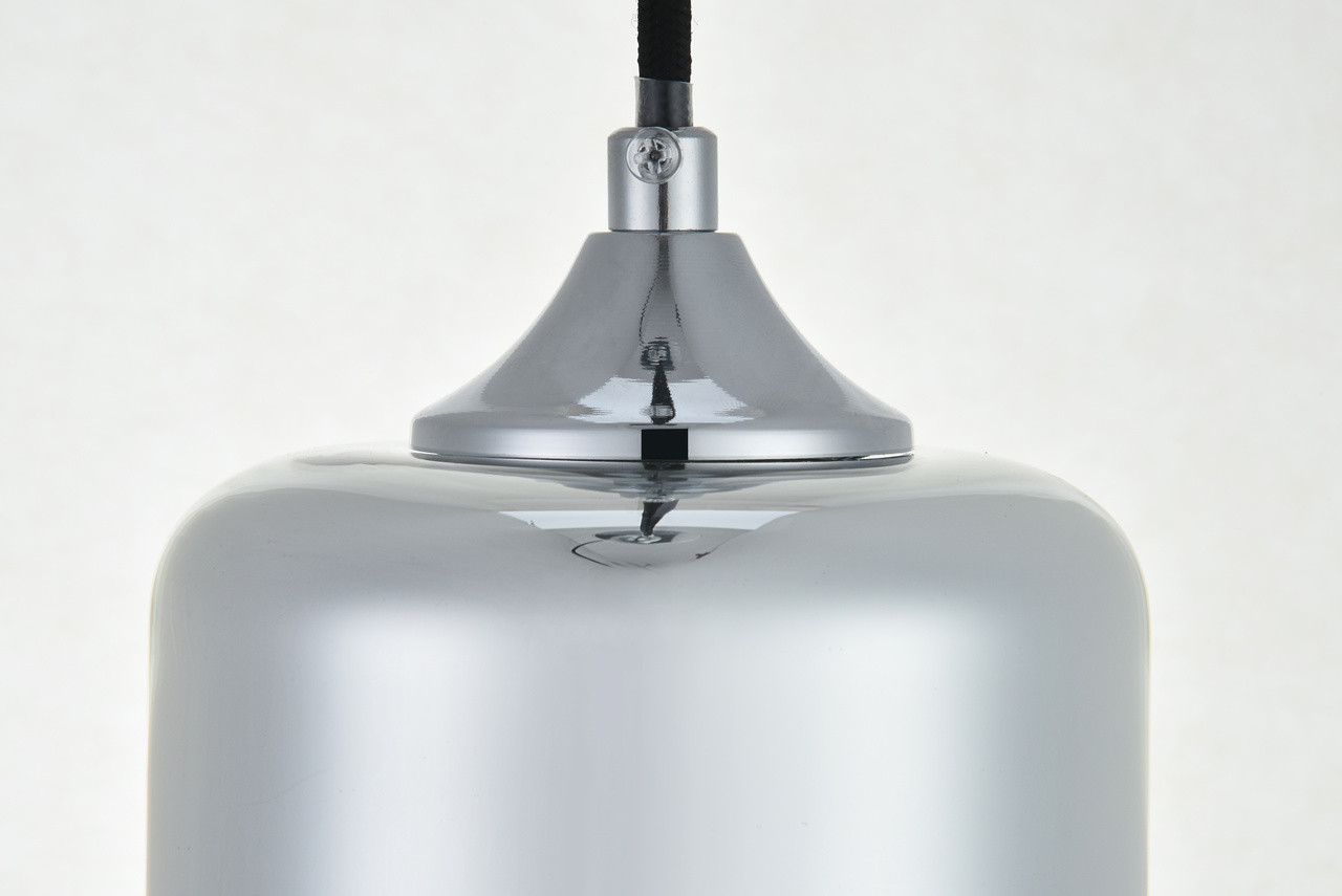 Living District LD2240C Ashwell 1 Light Chrome Pendant With Clear Glass