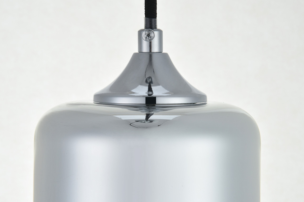 Living District LD2240C Ashwell 1 Light Chrome Pendant With Clear Glass