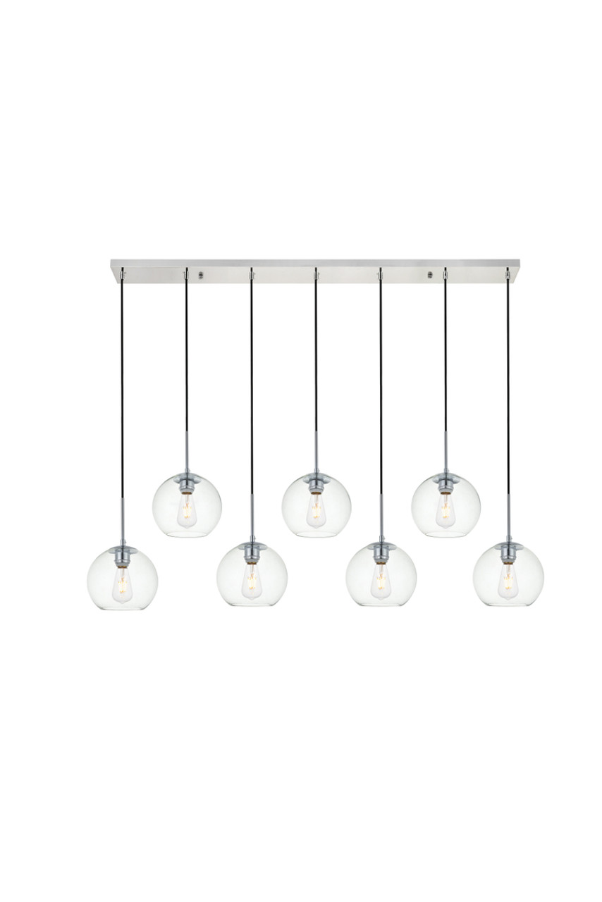 Living District LD2230C Baxter 7 Lights Chrome Pendant With Clear Glass