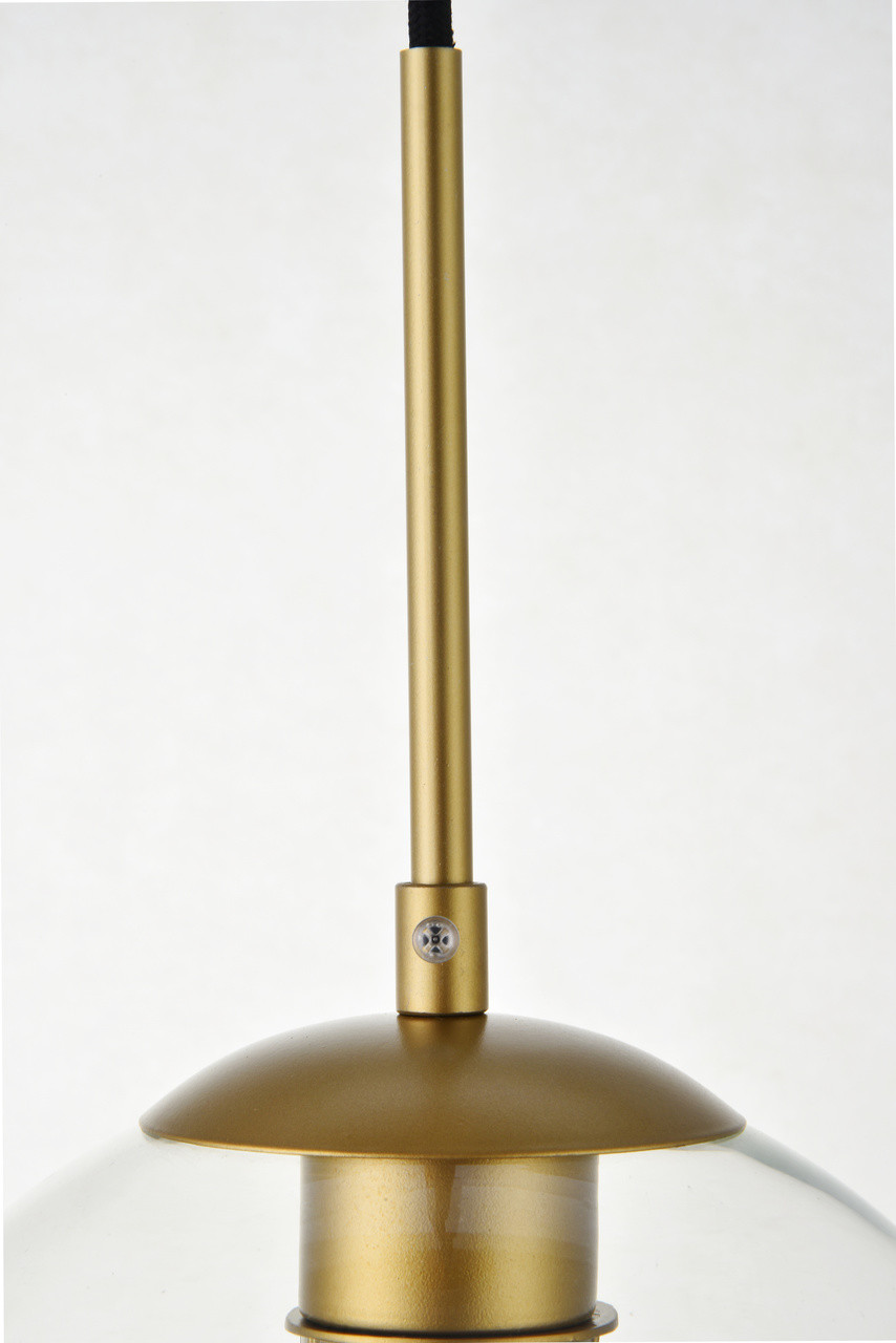 Living District LD2228BR Baxter 5 Lights Brass Pendant With Clear Glass