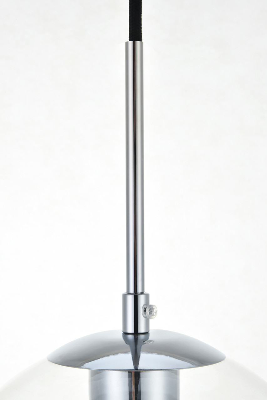 Living District LD2212C Baxter 1 Light Chrome Pendant With Clear Glass
