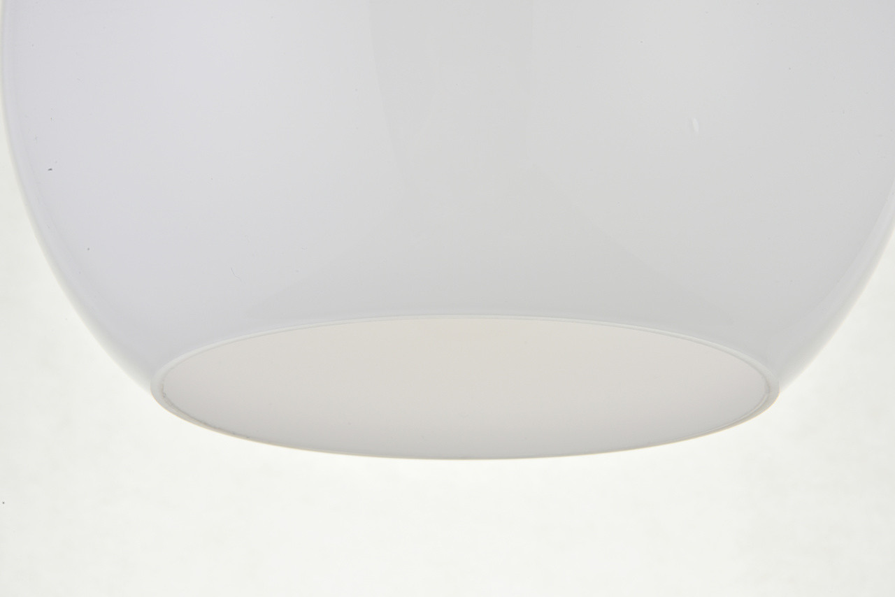 Living District LD2211BR Baxter 1 Light Brass Flush Mount With Frosted White Glass