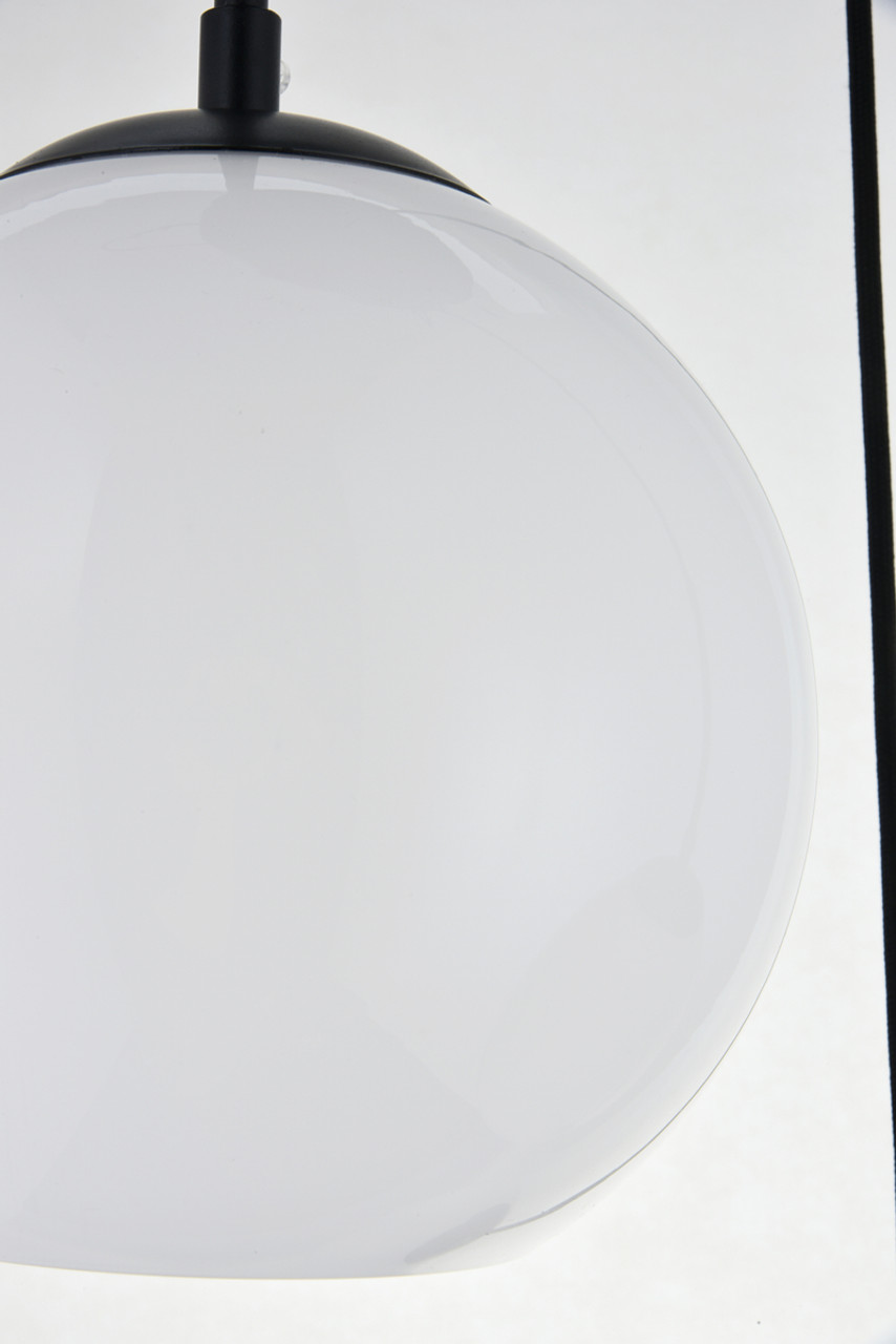 Living District LD2209BK Baxter 3 Lights Black Pendant With Frosted White Glass Living District LD2209BK Baxter 3 Lights Black Pendant With Frosted White Glass