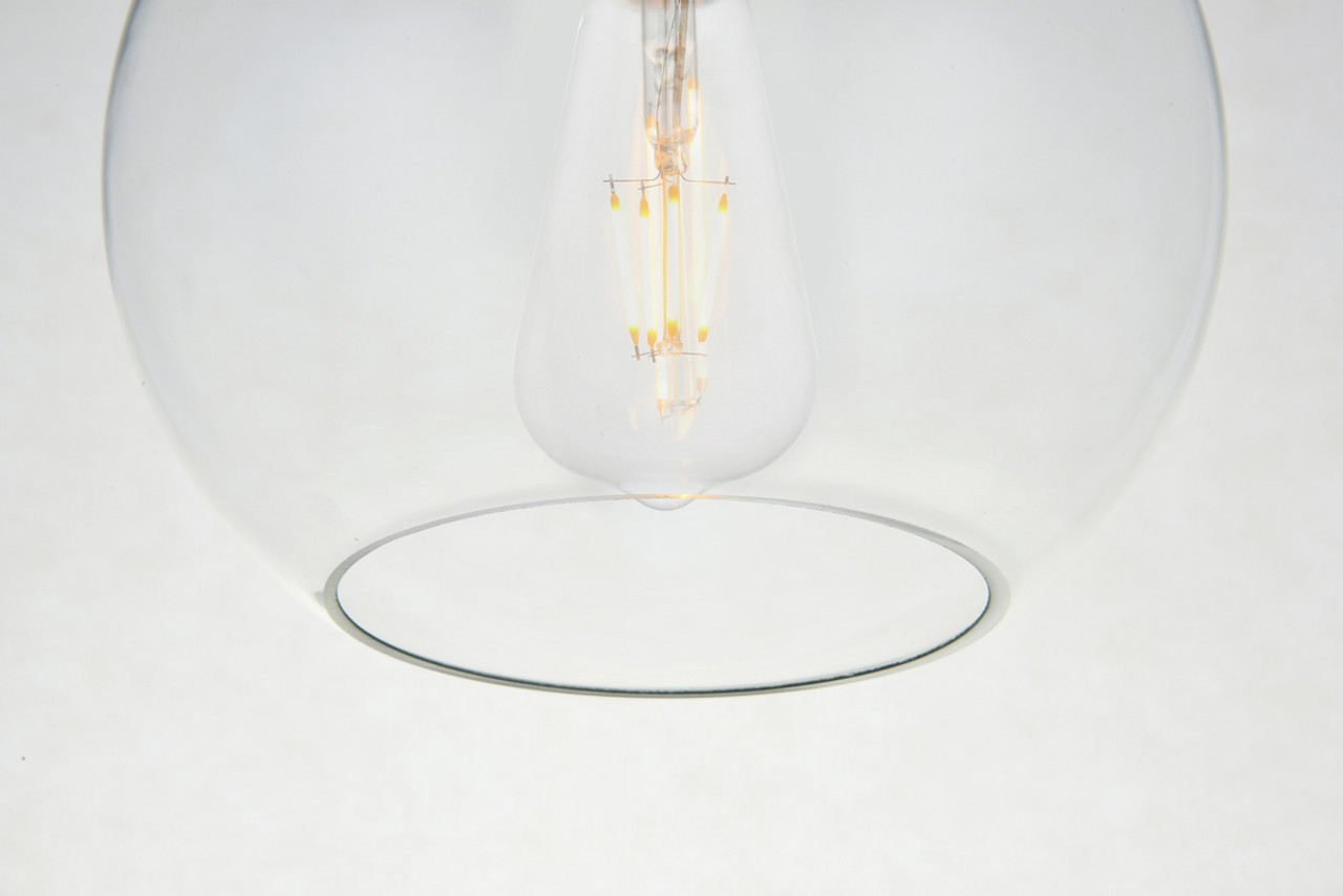 Living District LD2204C Baxter 1 Light Chrome Flush Mount With Clear Glass