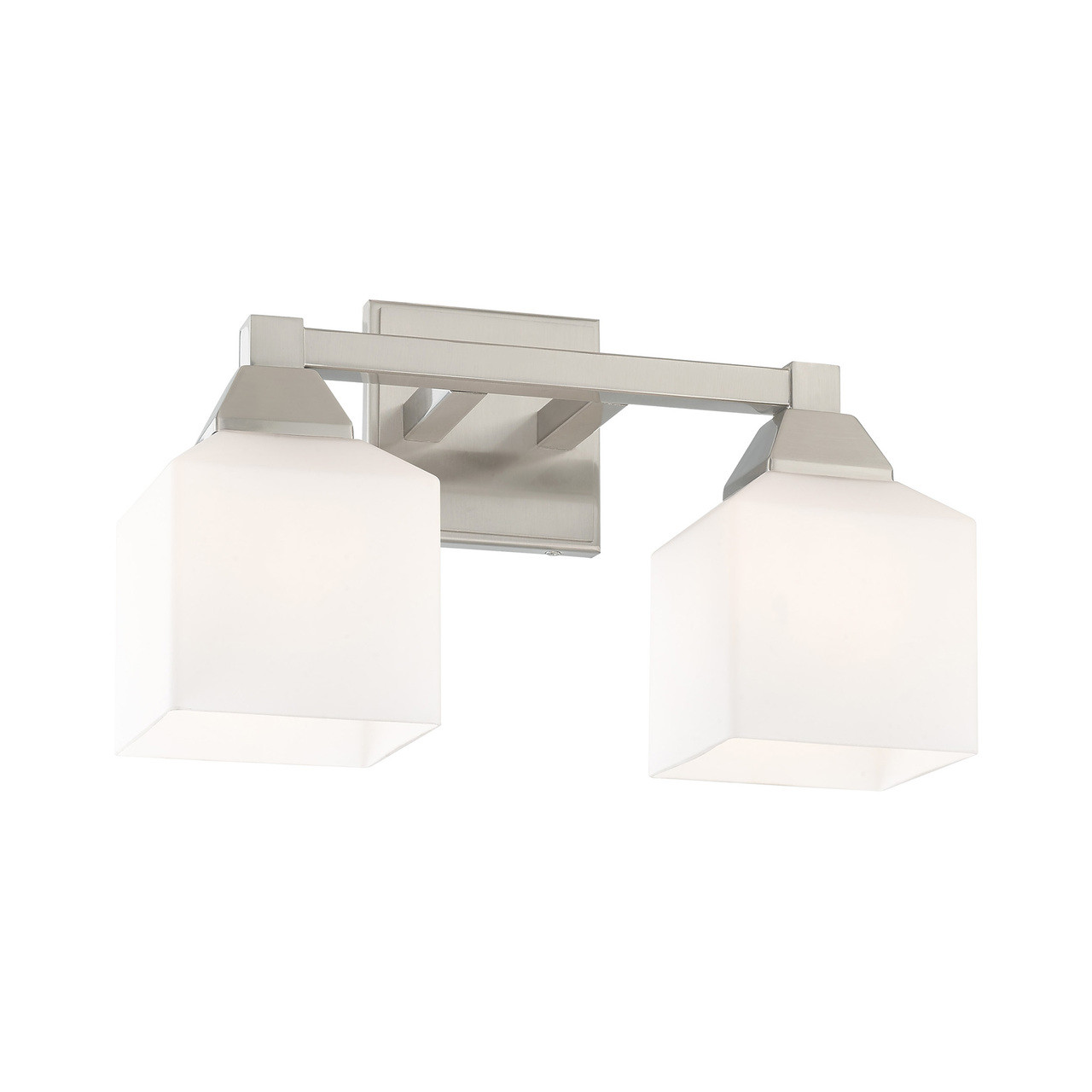 LIVEX LIGHTING 10282-91 Aragon 2-Light Bath Vanity, Brushed Nickel