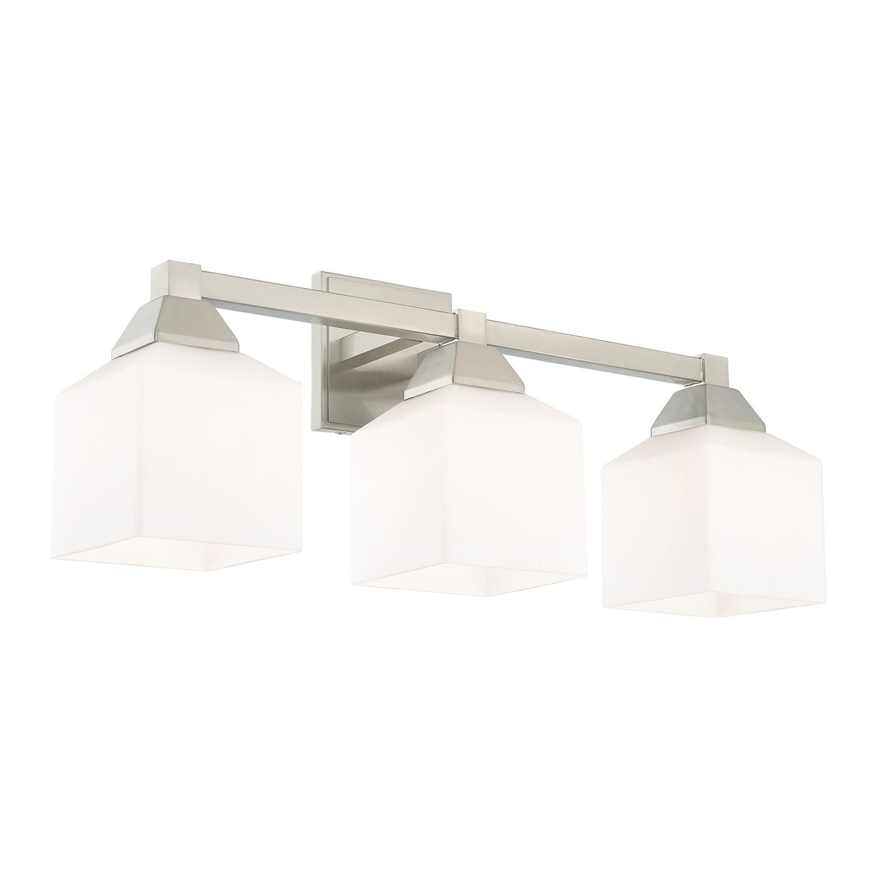 LIVEX LIGHTING 10283-91 Aragon 3-Light Bath Vanity, Brushed Nickel