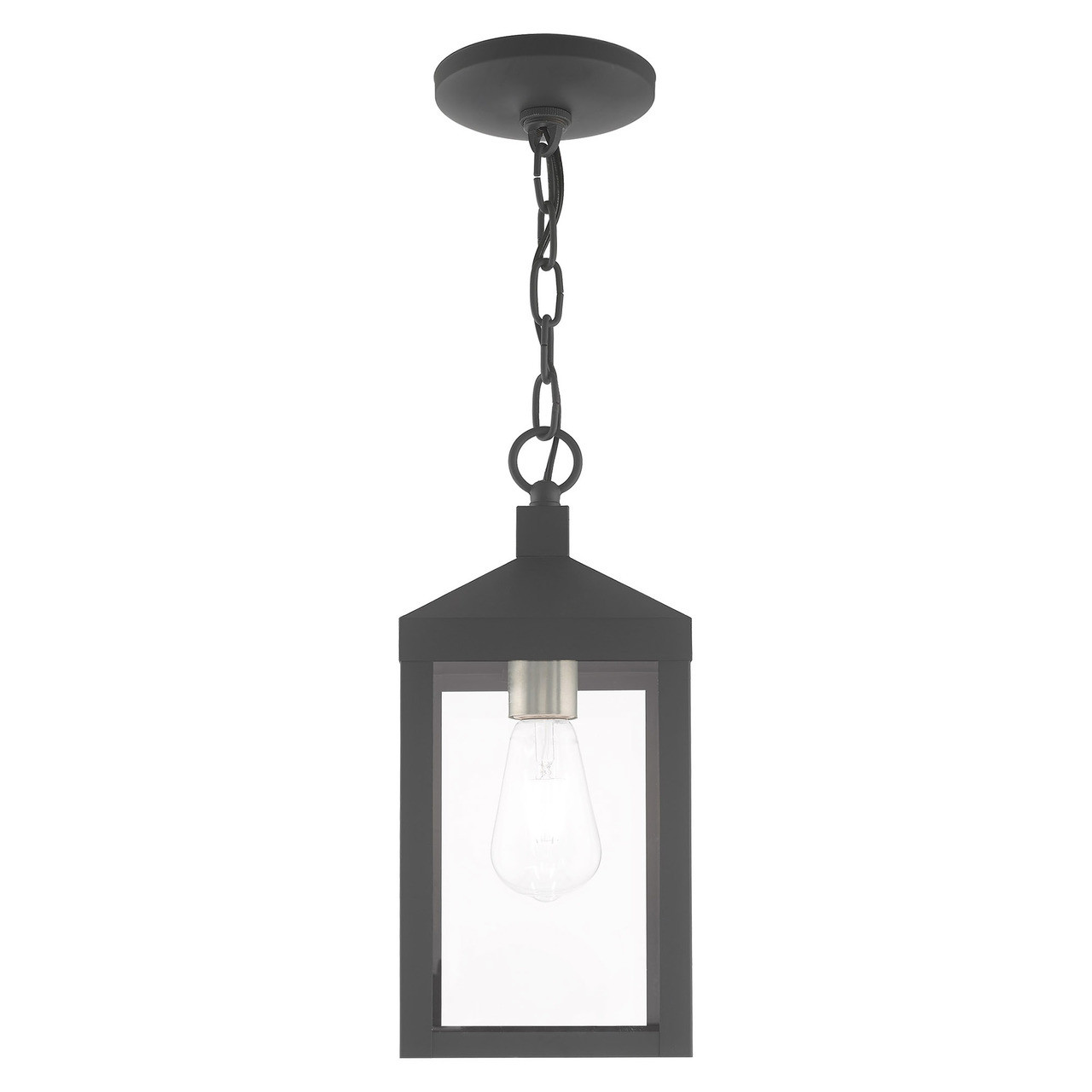 LIVEX LIGHTING 20591-76 1 Light Scandinavian Gray Outdoor Pendant Lantern