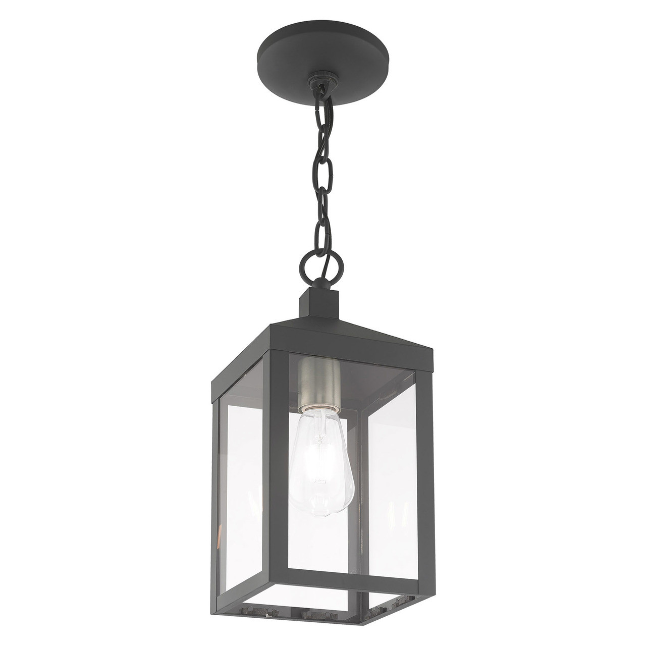 LIVEX LIGHTING 20591-76 1 Light Scandinavian Gray Outdoor Pendant Lantern