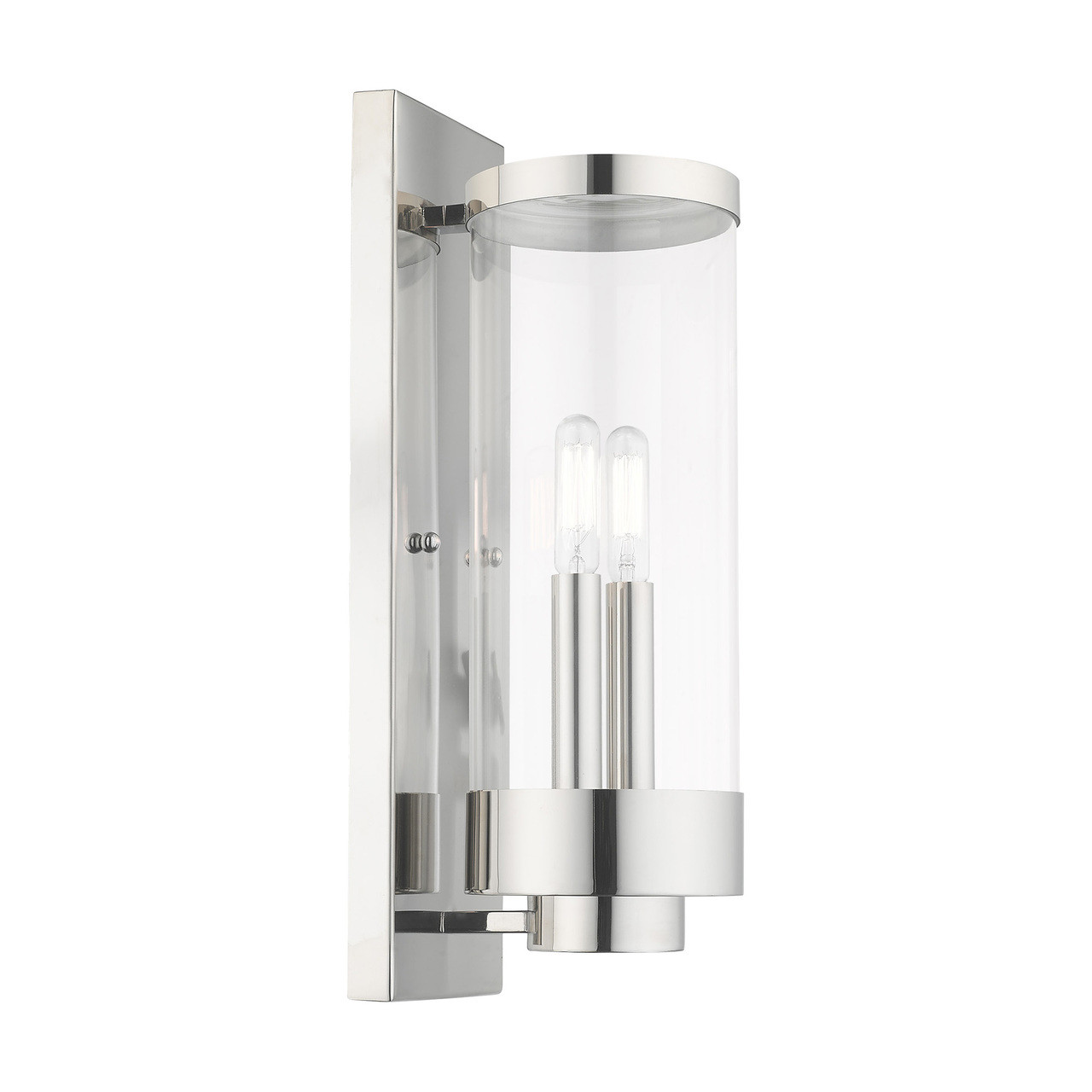 LIVEX LIGHTING 20722-05 Hillcrest 2-Light Wall Lantern, Polished Chrome