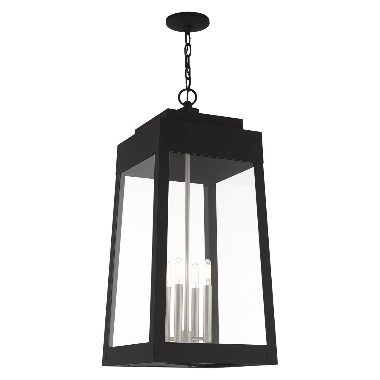 LIVEX LIGHTING 20863-04 4 Light Black Outdoor Pendant Lantern