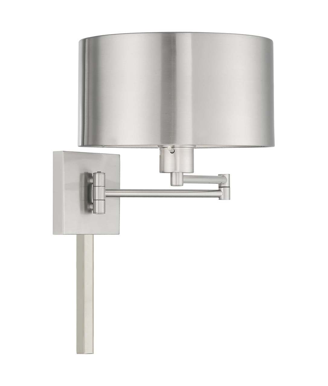 LIVEX LIGHTING 40034-91 1 Light Brushed Nickel Swing Arm Wall Lamp