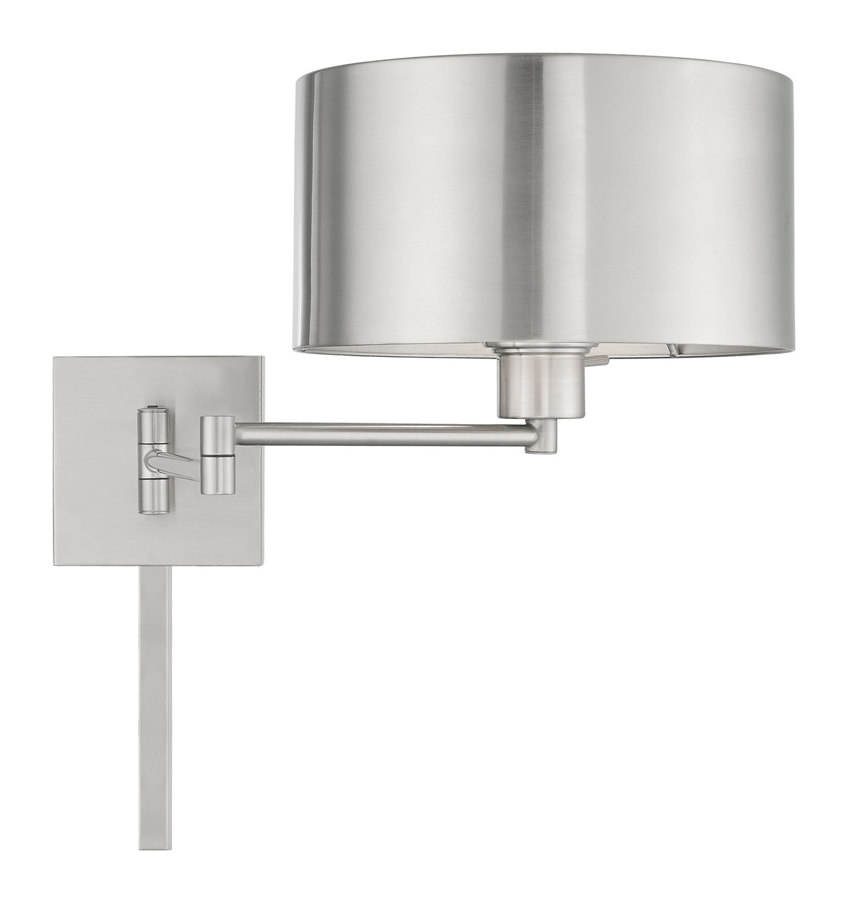 LIVEX LIGHTING 40034-91 1 Light Brushed Nickel Swing Arm Wall Lamp