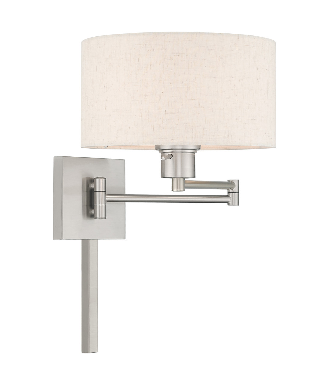 LIVEX LIGHTING 40037-91 1 Light Brushed Nickel Swing Arm Wall Lamp