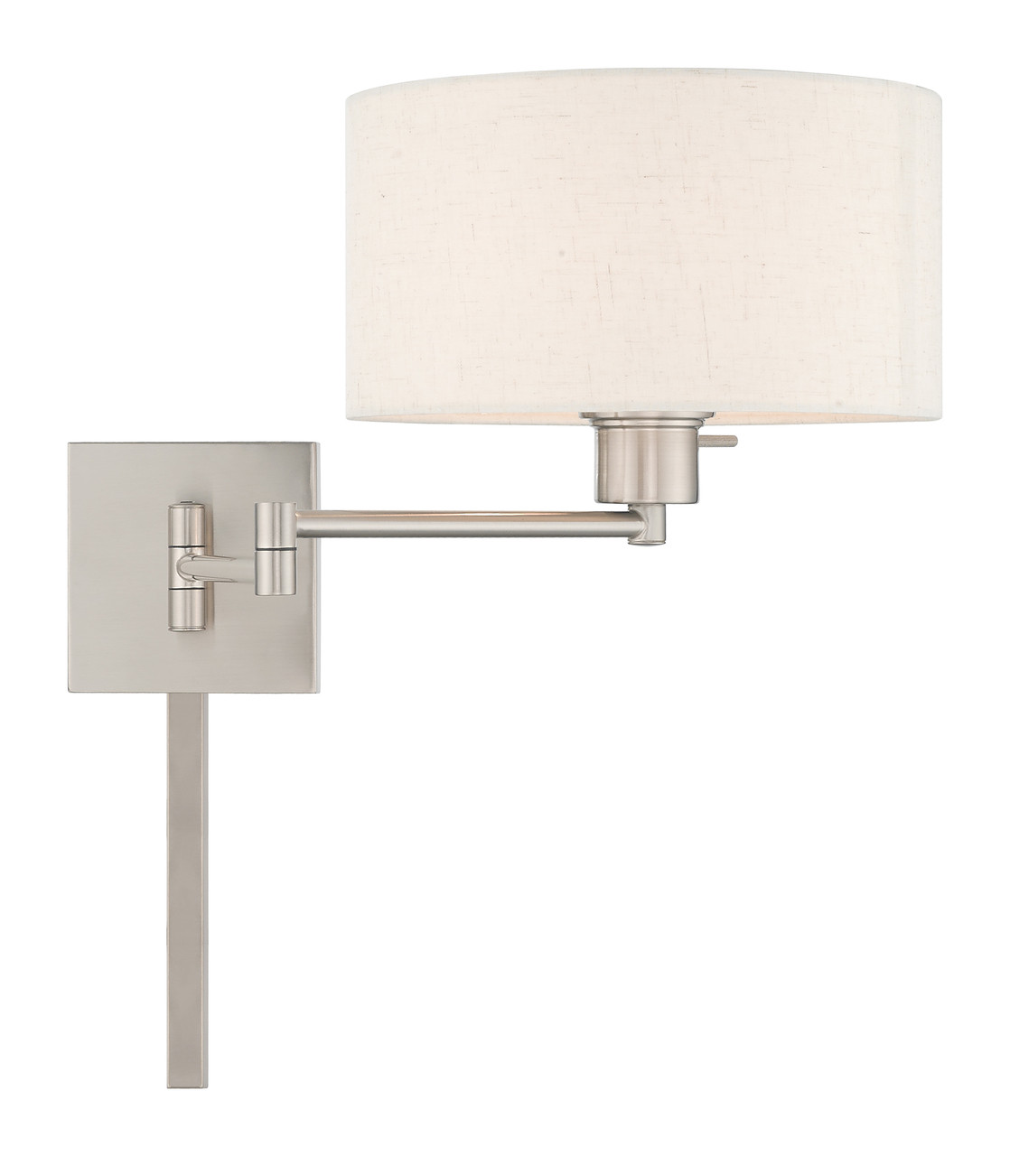 LIVEX LIGHTING 40037-91 1 Light Brushed Nickel Swing Arm Wall Lamp