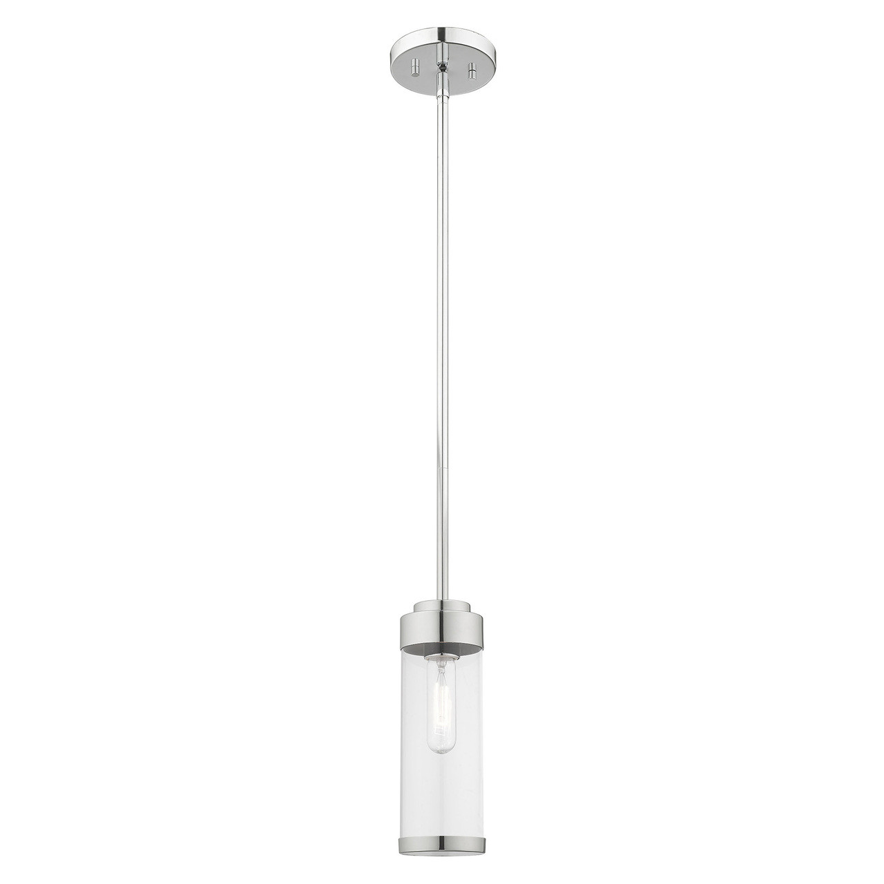 LIVEX LIGHTING 40470-05 Hillcrest 1-Light Mini Pendant, Polished Chrome