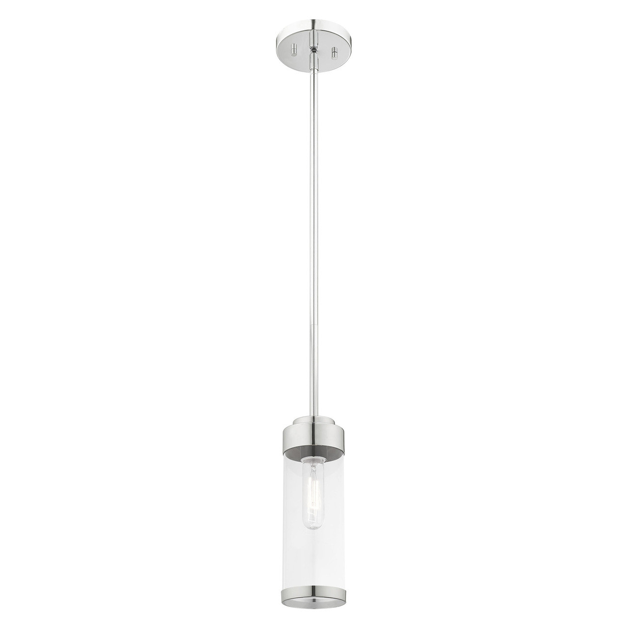 LIVEX LIGHTING 40470-05 Hillcrest 1-Light Mini Pendant, Polished Chrome