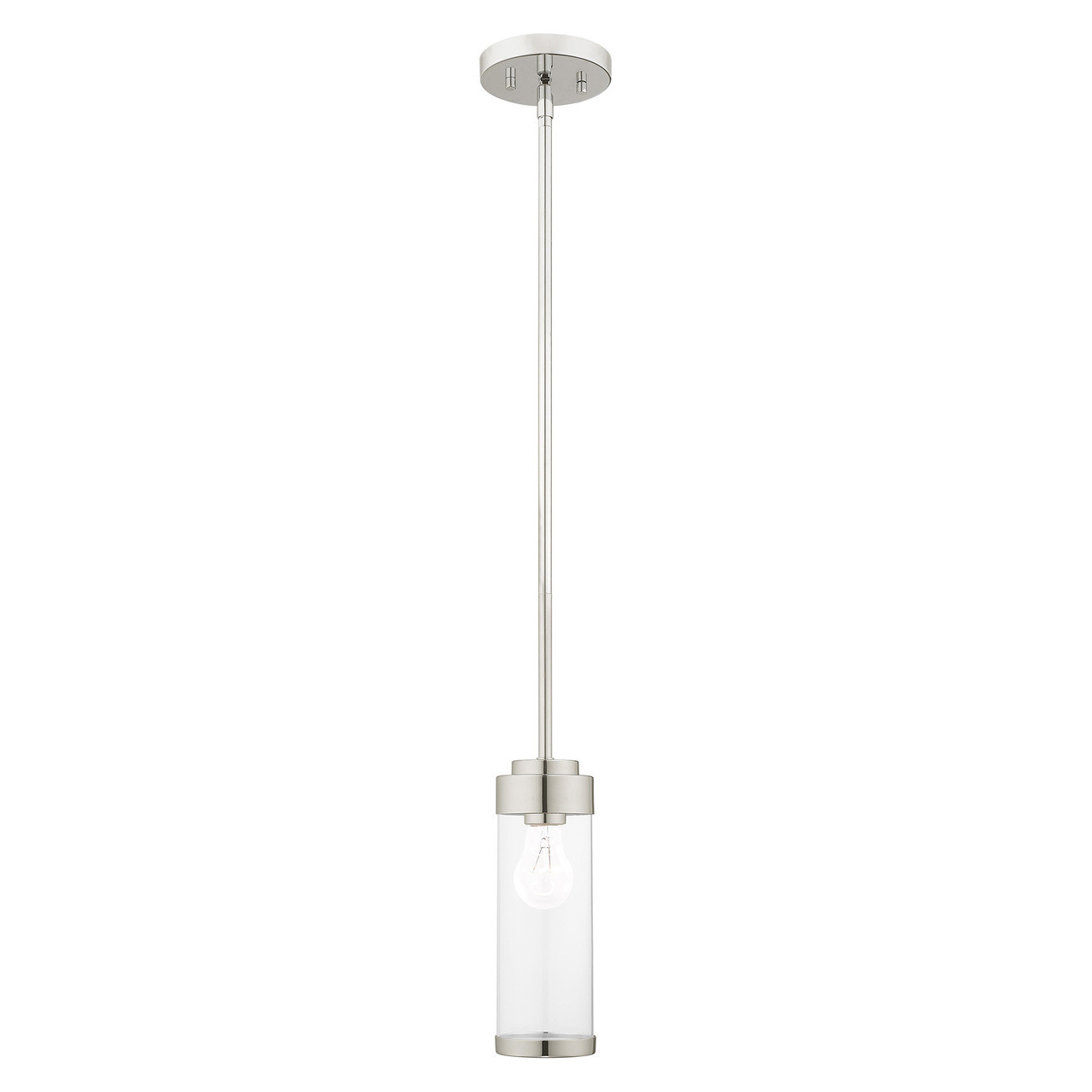 LIVEX LIGHTING 40470-05 Hillcrest 1-Light Mini Pendant, Polished Chrome