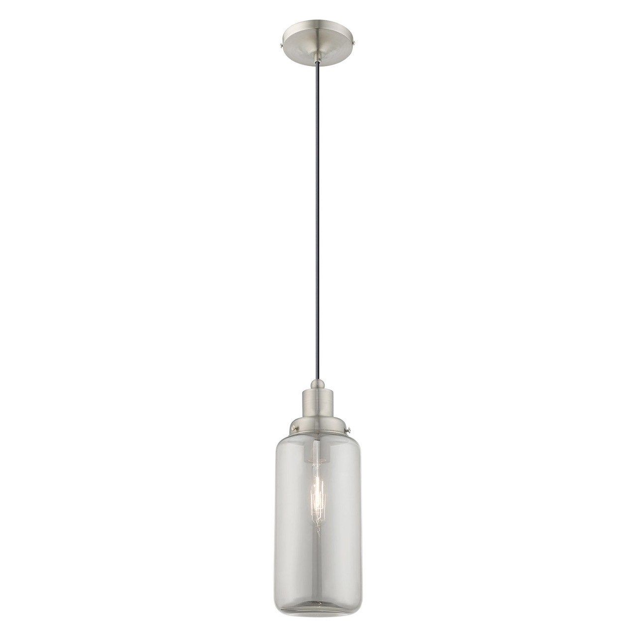 LIVEX LIGHTING 40640-91 1-Light Mini Pendant, Brushed Nickel