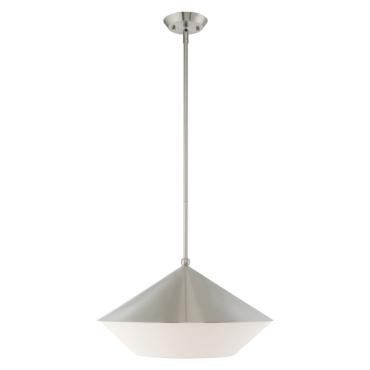 LIVEX LIGHTING 40689-91 Stockholm 1-Light Pendant, Brushed Nickel LIVEX LIGHTING 40689-91 Stockholm 1-Light Pendant, Brushed Nickel