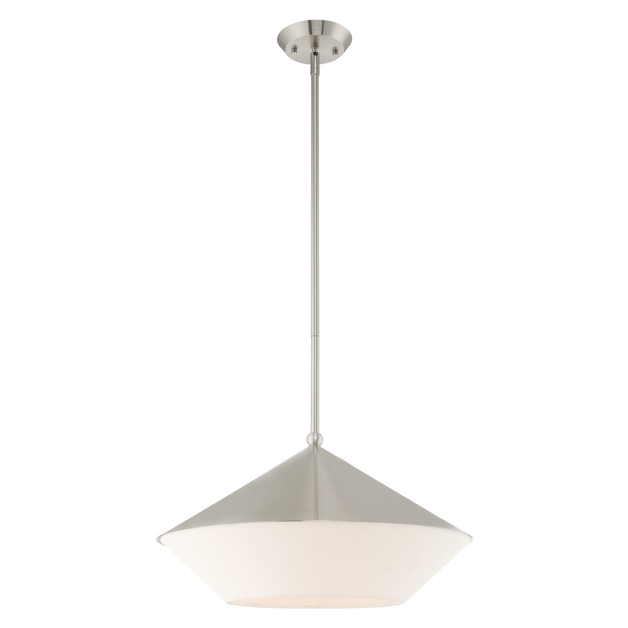 LIVEX LIGHTING 40689-91 Stockholm 1-Light Pendant, Brushed Nickel LIVEX LIGHTING 40689-91 Stockholm 1-Light Pendant, Brushed Nickel