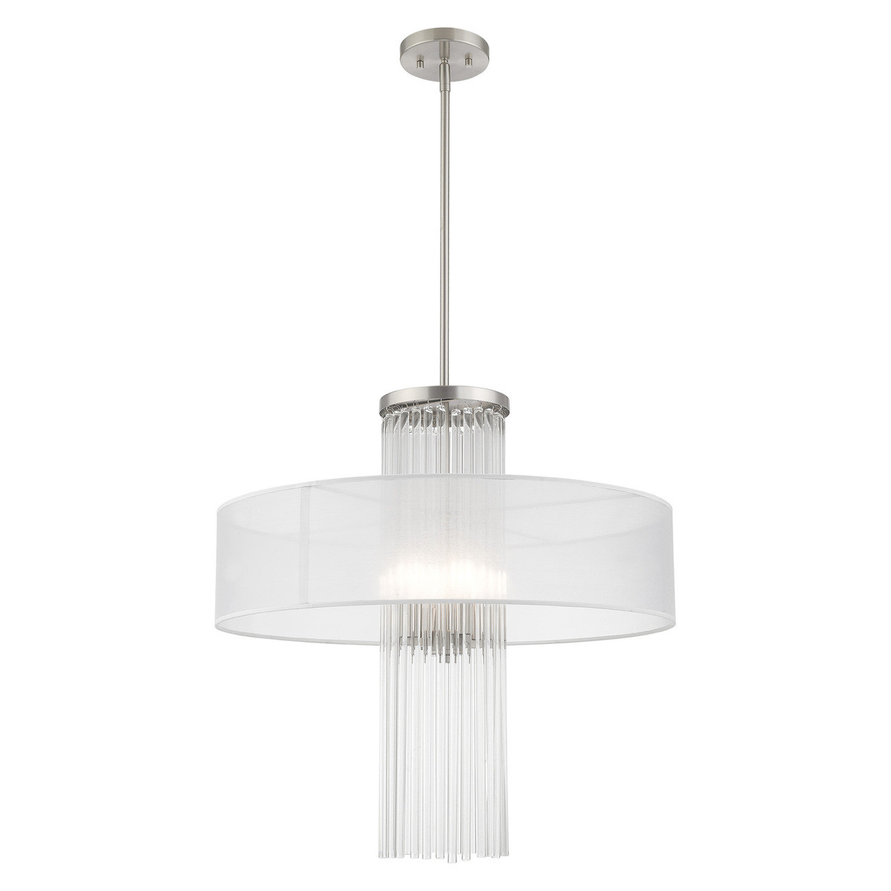 LIVEX LIGHTING 41142-91 Alexis 4-Light Pendant Chandelier, Brushed Nickel