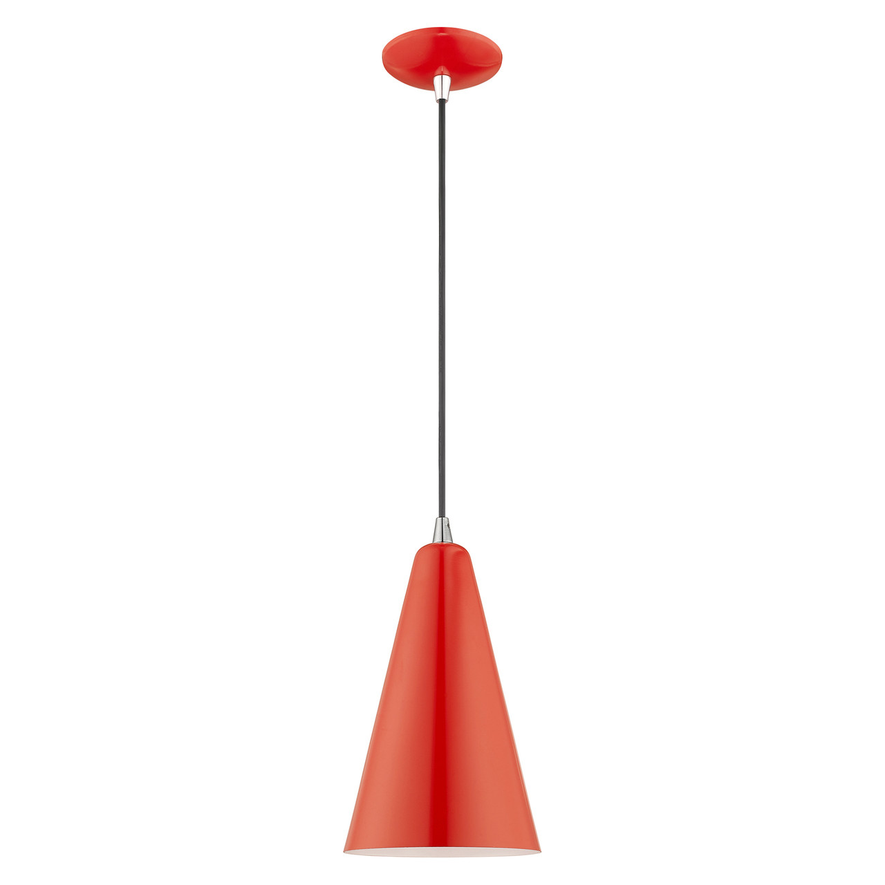 LIVEX LIGHTING 41175-72 1-Light Mini Pendant, Shiny Red