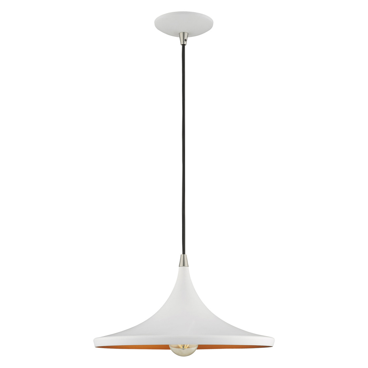 LIVEX LIGHTING 41187-03 1-Light Mini Pendant, White LIVEX LIGHTING 41187-03 1-Light Mini Pendant, White