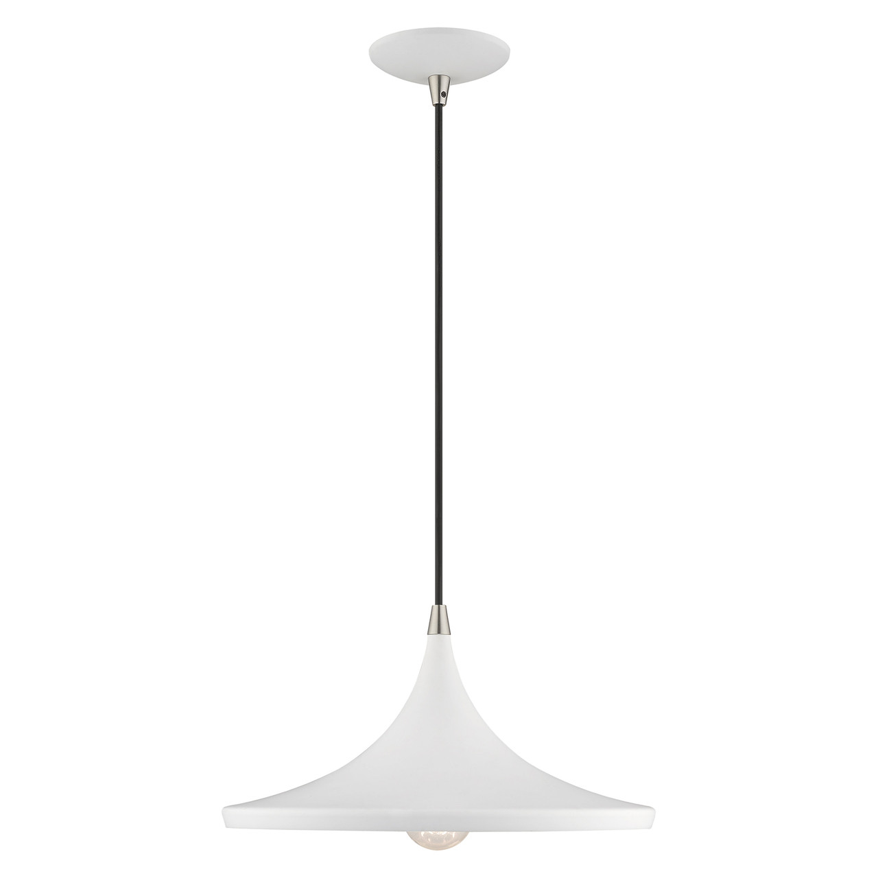LIVEX LIGHTING 41187-03 1-Light Mini Pendant, White LIVEX LIGHTING 41187-03 1-Light Mini Pendant, White