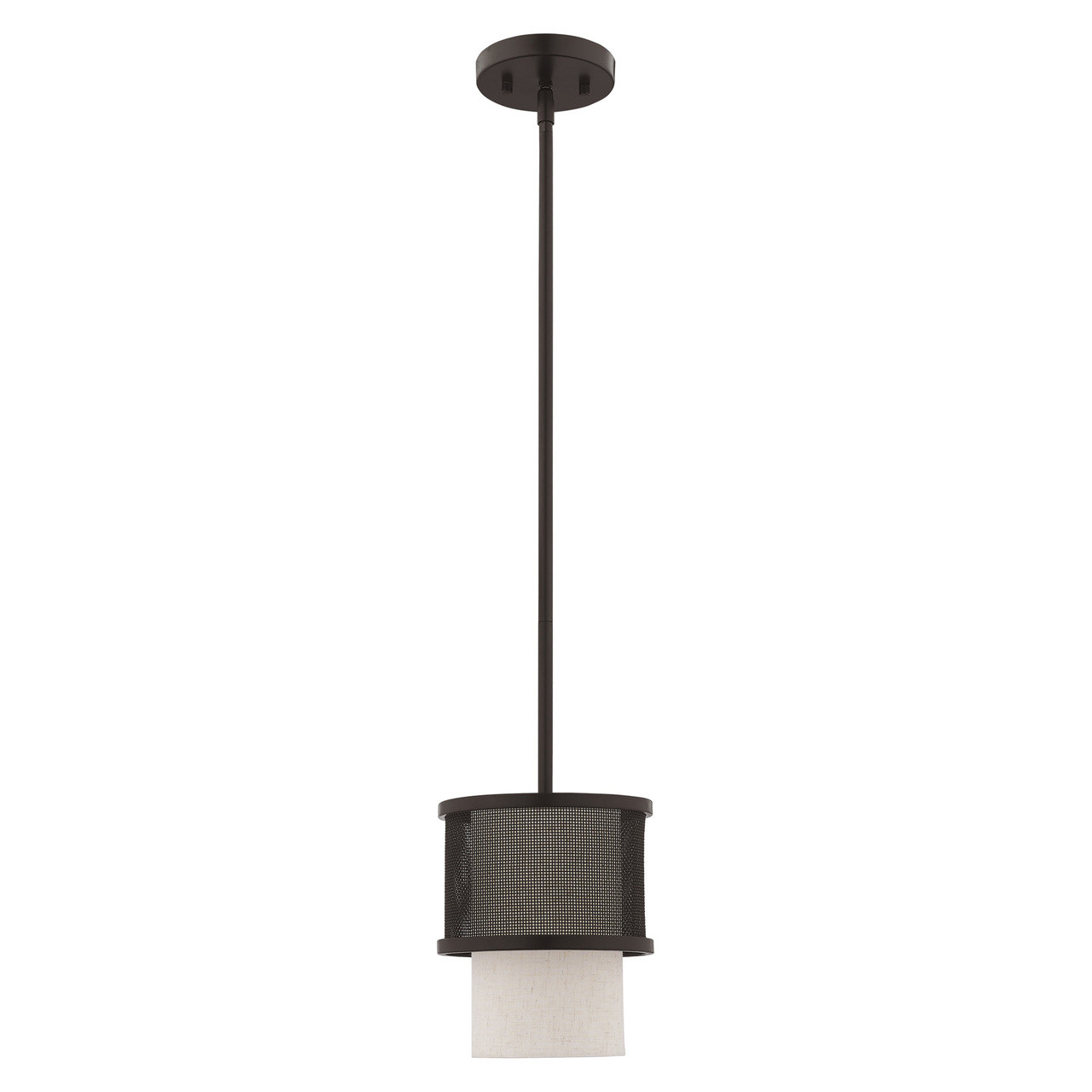 LIVEX LIGHTING 41201-07 Braddock 1-Light Mini Pendant, Bronze