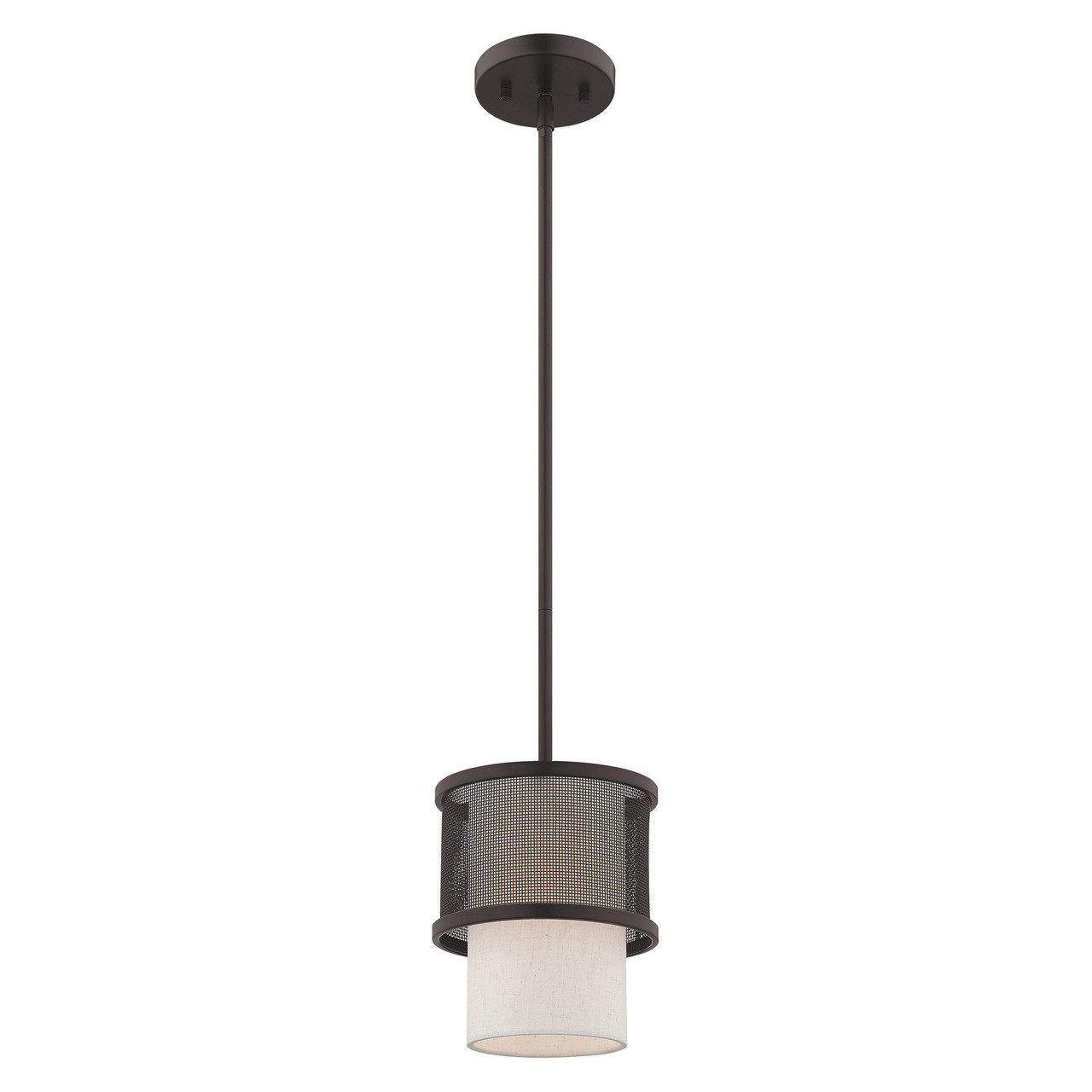 LIVEX LIGHTING 41201-07 Braddock 1-Light Mini Pendant, Bronze